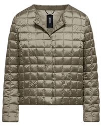 Bomboogie - Nylon Bright Down Jacket Met Ronde Kraag - Lyst