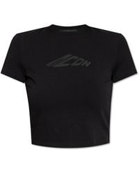 DSquared² - Tops ,Zwart ,Katoen T-Shirt Met Logo - Lyst