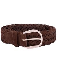 Orciani - Accessoires ,Bruin ,Leer Suede Plot Braided Belt - Lyst
