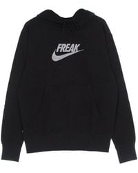 Nike - Fitness ,Zwart ,Katoen Freak Lichtgewicht Hoodie Zwart/Wit - Lyst
