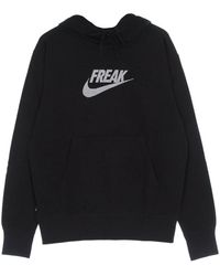Nike - Fitness ,Zwart ,Katoen Freak Lichtgewicht Hoodie Zwart/Wit - Lyst