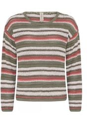 Skovhuus - Multi bluse o-neck pullover laurel oak - Lyst