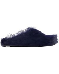 Marni - Schoenen ,Blauw ,Leer Fussbett Sabot - Lyst