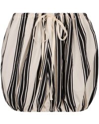Philosophy Di Lorenzo Serafini - Gestreifter Baumwoll-Minirock Mit Kordelzug-Taille - Lyst