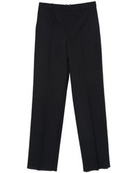 Saint Laurent - Blauwe Hoge Taille Broek Met Riemlussen - Lyst