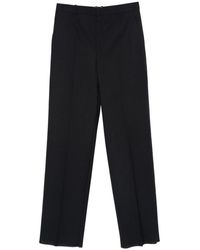 Saint Laurent - Blauwe Hoge Taille Broek Met Riemlussen - Lyst