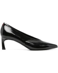 Halmanera - Zwarte Hakken Puntige Neus Pumps - Lyst