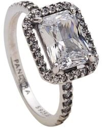PANDORA - Rechteckiger Funkelnder Halo-Ring - Lyst