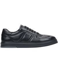 ESTRO - Schwarze sneaker aus echtem leder mit dekorativen nähten - Lyst