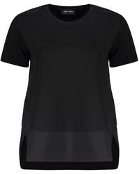 Herno - Asymmetrisches baumwoll-t-shirt mit technischen einsätzen - Lyst