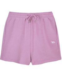 Maison Kitsuné - Rosa fleece jogger shorts mit baby fox stickerei - Lyst