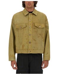MSGM - Jassen ,Groen ,Denim Giubbino Jacket - Lyst