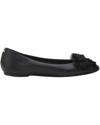 Lanvin - Schoenen ,Zwart ,Leer Leren Ballerina Plat - Lyst