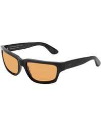 Retrosuperfuture - Vintage thelonius sonnenbrille mit gestreiftem schwarzem rahmen und orangefarbenen gläsern - Lyst