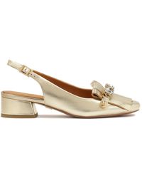 Kazar - Goldene Pumps Mit Offenen Absätzen - Lyst