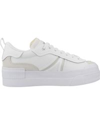 Lacoste - Schoenen ,Wit ,Platform Sneakers Met Contrast - Lyst