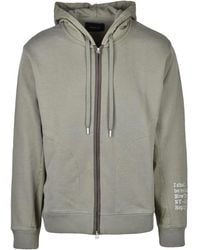 Replay - Hoodies & Sweatvesten ,Groen ,Katoen Hooded Zip Sweatshirt - Lyst