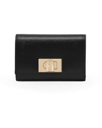 Furla - Leder Mini Geldbörse Mit Logo Verschluss - Lyst