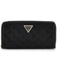 Guess - Accessoires ,Zwart ,Stijlvolle Grote Portemonnee Met Rits - Lyst