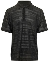 Laneus - Truien & Vesten ,Zwart ,Katoen Lichtgewicht Jacquard Polo - Lyst