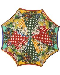 Dolce & Gabbana - Carretto Siciliano Print Opvouwbare Paraplu - Lyst