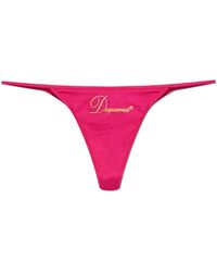 DSquared² - Ondergoed ,Roze ,Katoen Slip Met Geborduurd Logo - Lyst