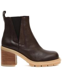 Agl Attilio Giusti Leombruni - Brauner Lederstiefelette Mit Elastik - Lyst