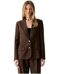ViCOLO - Jassen ,Bruin ,Linnen Marynarka Tb 1561 - Lyst