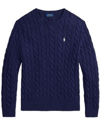 Polo Ralph Lauren - Cotton Cable Crew Knit Sweater - Lyst