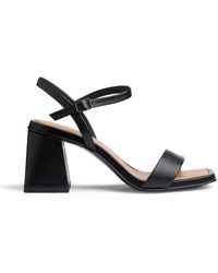 Tamaris - Schwarze elegante offene flache sandalen - Lyst