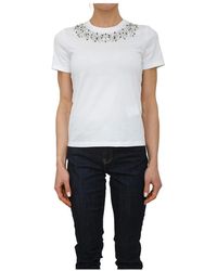 Marella - Tops ,Wit ,Katoen T-Shirt Bianco - Lyst