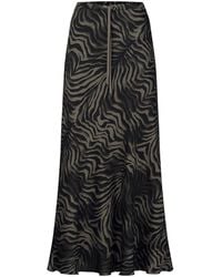 Riani - Rokken ,Grijs ,Satijn Satijnen Rok Met Zebraprint - Lyst