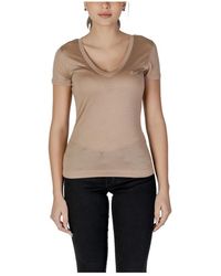 Guess - Tops V-Neck Lyocell T-Shirt - Lyst