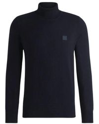 BOSS - Truien & Vesten ,Blauw ,Katoen Akiro S Turtleneck - Lyst