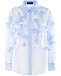 Nenette - Overhemden ,Blauw ,Polyester Frosty Shirt - Lyst