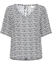 Ichi - Bluse Mit Eclipse Ikat Tile Print - Lyst