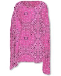 Mc2 Saint Barth - Langer Damenponcho Mit Muster - Lyst