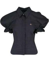 Vivienne Westwood - Zwarte Gexy Top Met Asymmetrische Halslijn - Lyst