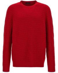 Prada - Truien & Vesten ,Rood ,Wol Trui Met Ronde Hals Van Wol En Kasjmier - Lyst