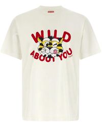 KENZO - Tops ,Wit ,Katoen Wild Tiger T-Shirt - Lyst