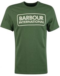 Barbour - Tops ,Groen ,Katoen Essential Large Logo T-Shirt Seaweed - Lyst
