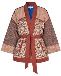 Lolly's Laundry - Overhemden ,Veelkleurig ,Katoen Kimono-Jas Met Bloemenprint - Lyst