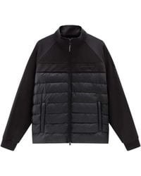 Woolrich - Jassen ,Zwart ,Polyester Hybride Softshell Jas - Lyst
