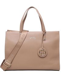 V73 - Leder tasche mit metallic logo - Lyst