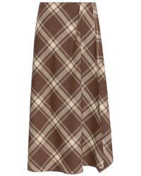 Weekend by Maxmara - Rokken ,Bruin ,Wol Omslag Midi Rok - Lyst