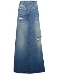 MM6 by Maison Martin Margiela - Denim Skirts - Lyst