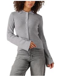 Modström - Truien & Vesten ,Grijs ,Wol Grijze Cardigan Voor Herfst En Winter - Lyst