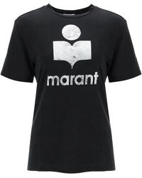 Isabel Marant - T-shirt con stampa logo metallica - Lyst
