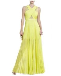 BCBGMAXAZRIA Caia Pleated Dress Iqi6z035 - Geel
