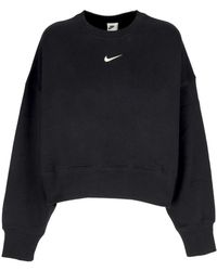 Nike - Fitness ,Zwart ,Katoen Cropped Crewneck Sweatshirt Phoenix Fleece - Lyst